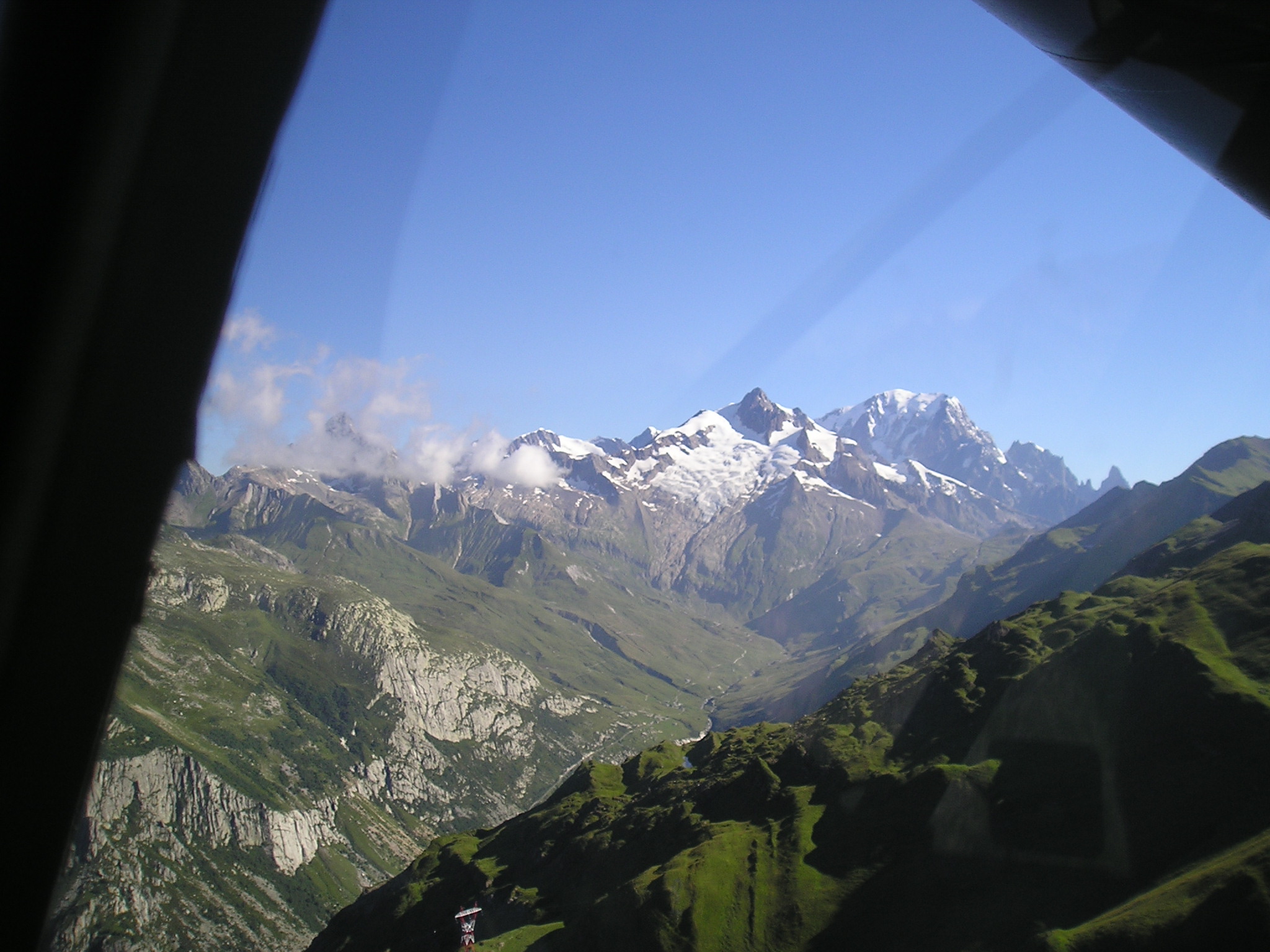 Flying in the French Alps, Mt Blanc in sight
