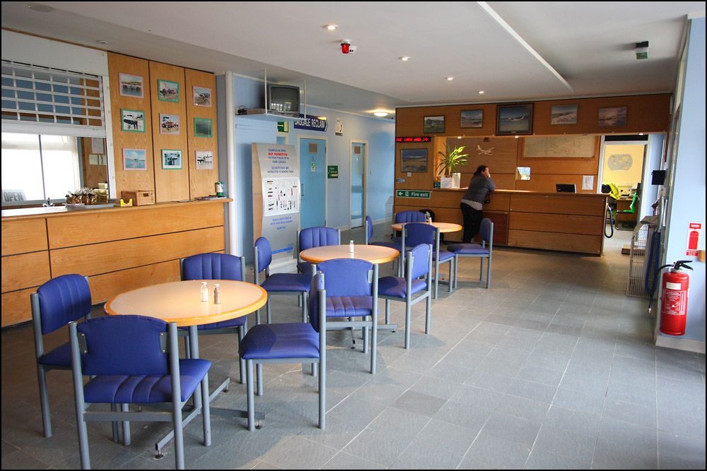 Waiting for your flight, Barra airport terminal