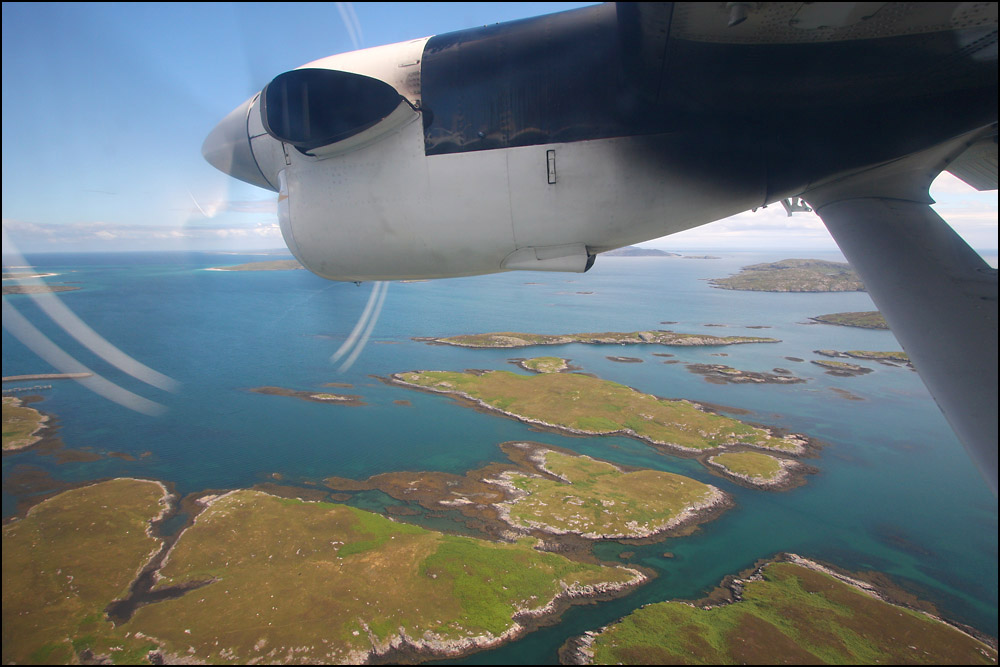 Approaching Barra over the islands