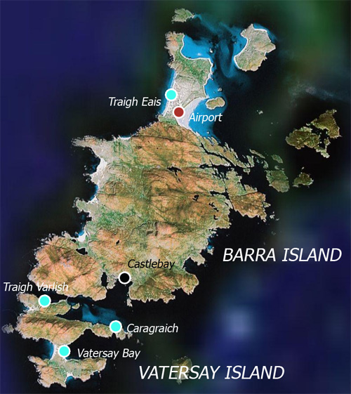 Overview of Barra, Outer Hebrides, Scotland