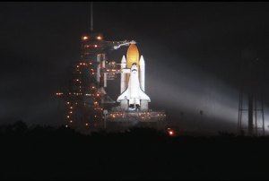 Shuttle in rain