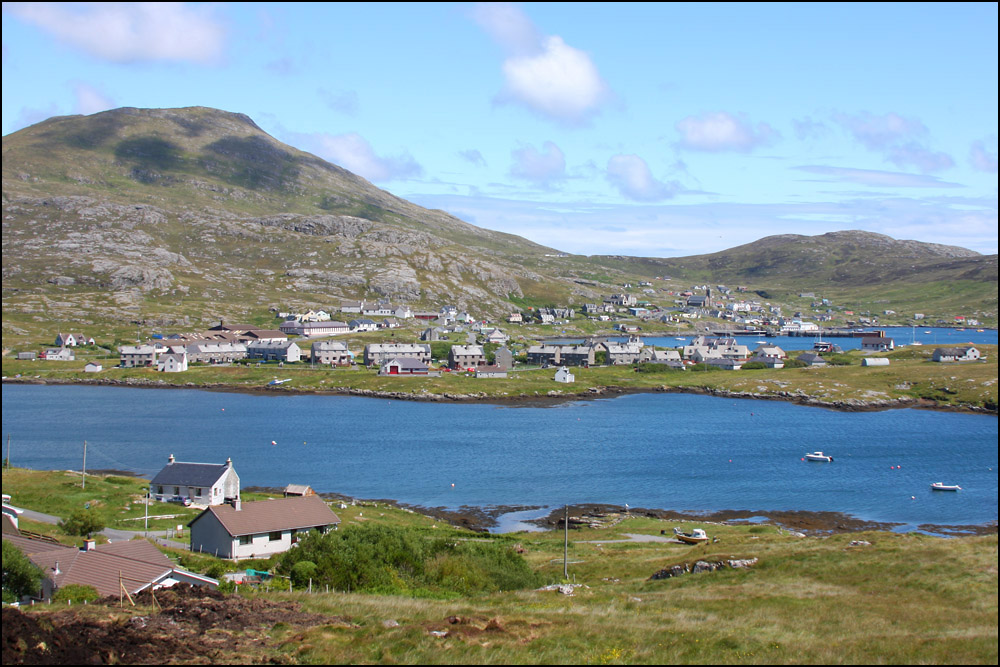 View across to Castlebay, main town of Barra