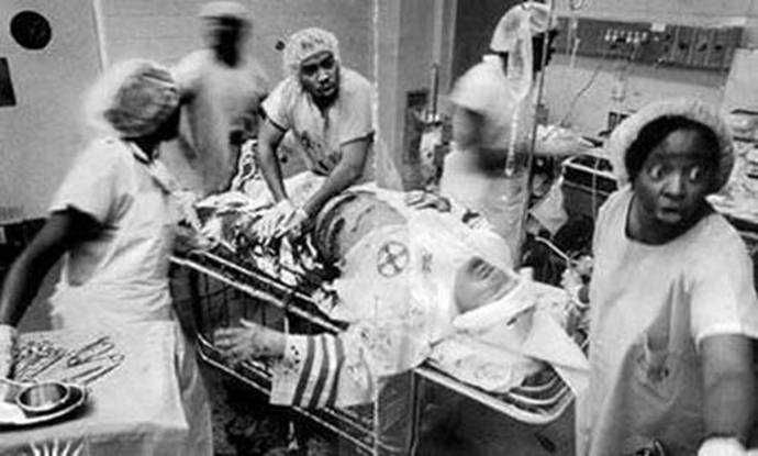 Black physicians treating in the ER a member of the Klu Klux Klan.