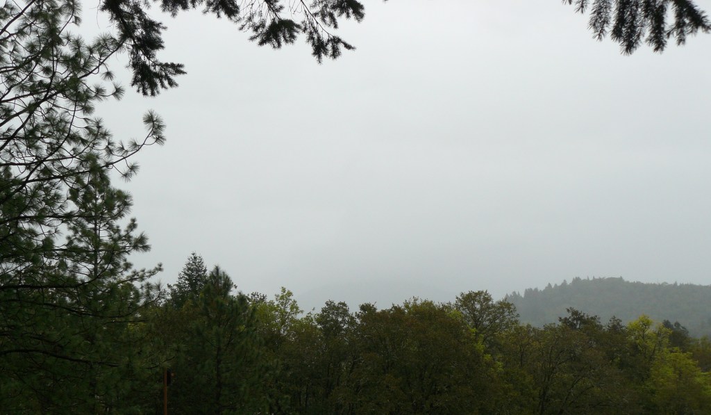 Looking out to the North-East with Mt. Sexton behind the mists.
