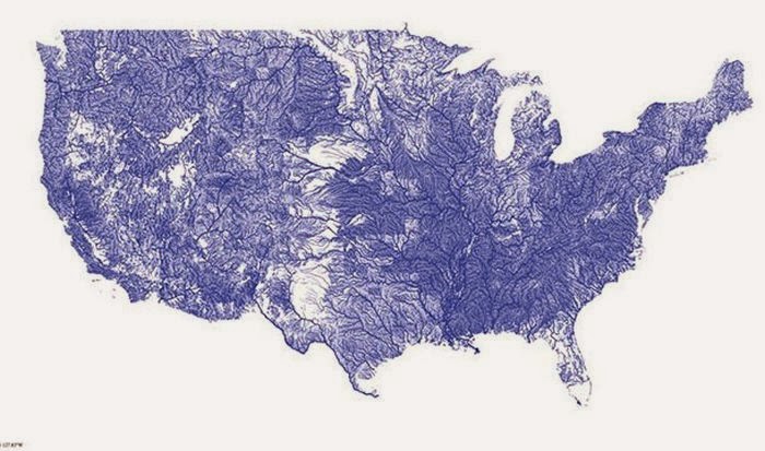 This is a map of the all the rivers in the United States.
