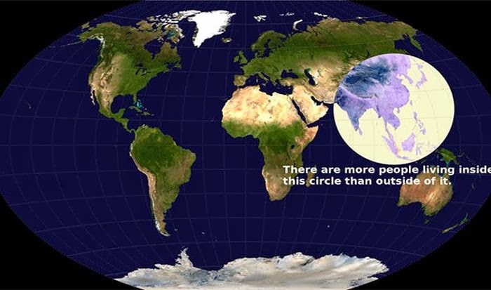 It may not come as a surprise but more people live inside the circle than outside of it.