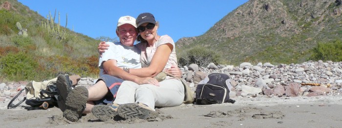 6th January, 2008. Jean and me on a beach in Mexico.