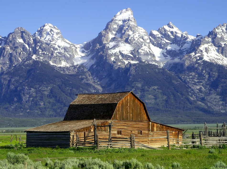 American Wilderness: The John Moulton Barn on Mormon Row at the base of the Tetons. Photo: Jon Sullivan