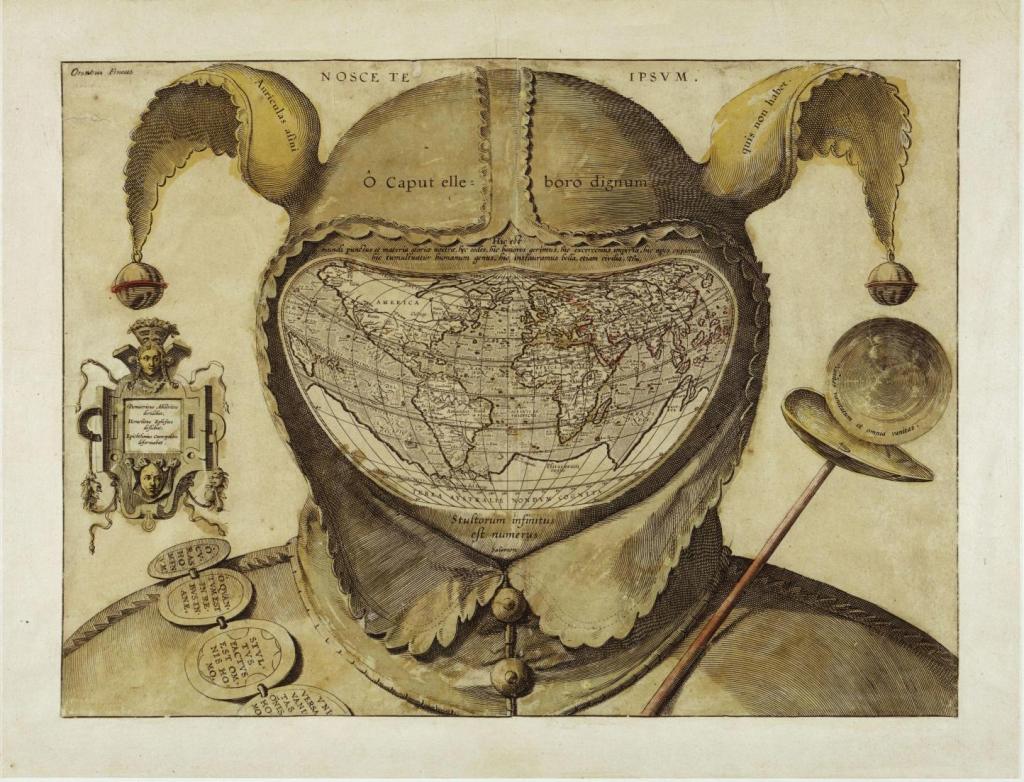 Fool’s Cap Map of the World. Unknown origin c.1580-1590