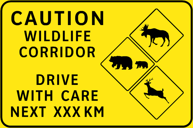 Take it up a notch? The British Columbia Ministry of Transportation recently started to add signs warning motorists when they are likely to encounter wildlife. British Columbia Ministry of Transportation, CC BY-NC-ND