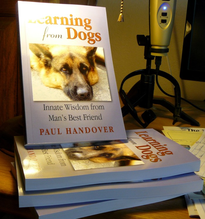 Four copies of The Book rather hastily assembled under my desk light.