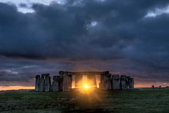Winter Solstice at the Stonehenge Monument in Southern England.